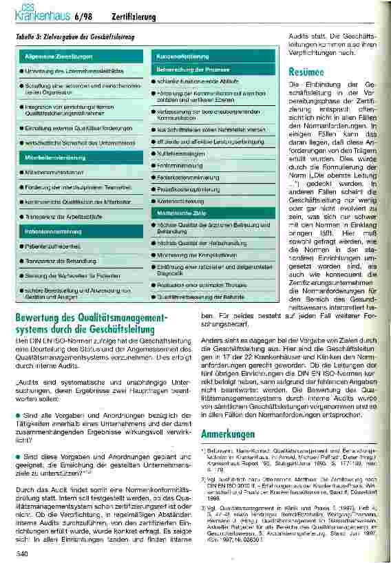 Vorschauseite 4: Die Aufgaben der Geschäftsleitung bei der Zertifizierung nach DIN EN ISO 9000 ff.