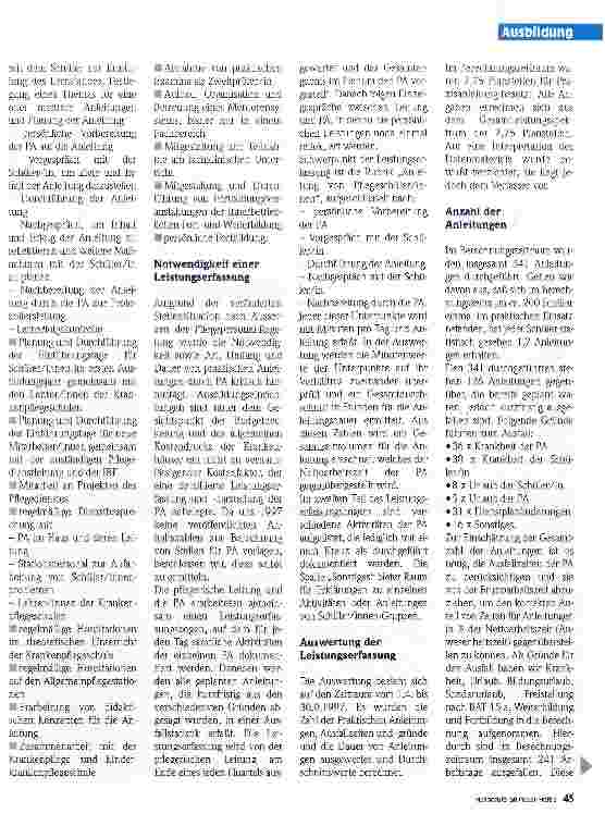 Vorschauseite 2: Leistungserfassung für Praxisanleiter/innen