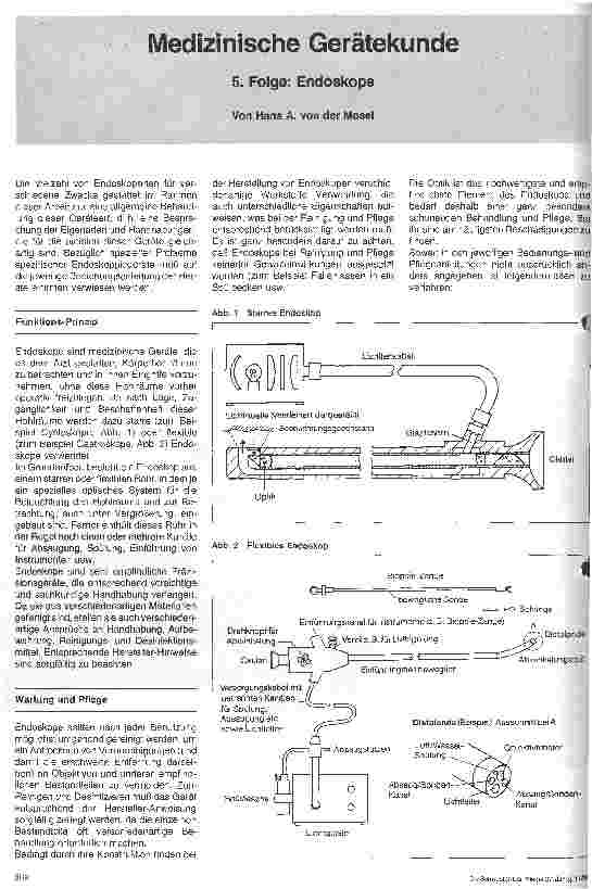 Vorschauseite 1: Medizinische Gerätekunde 5. Folge: Endoskope