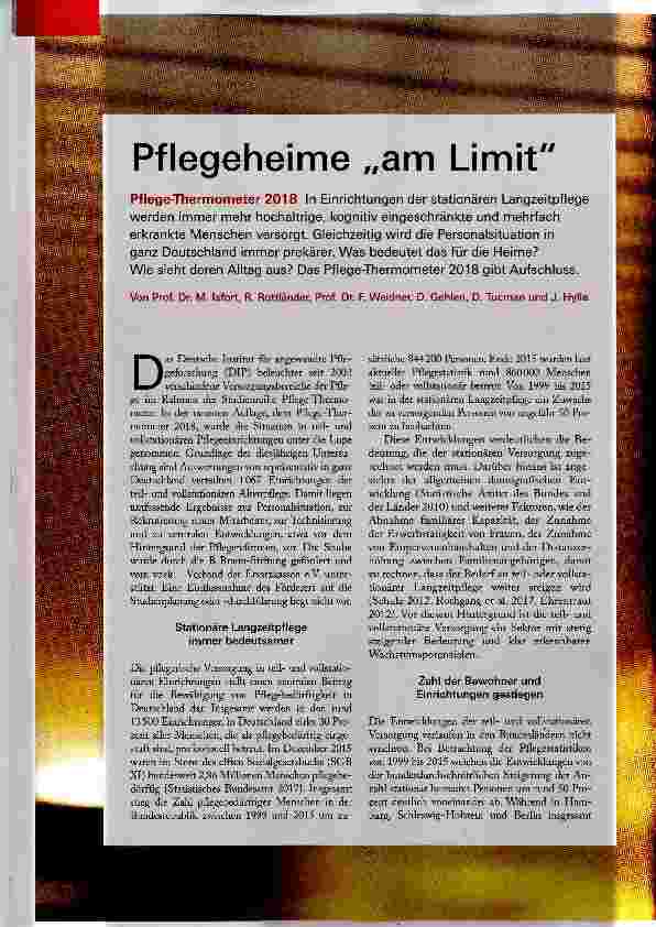 Vorschauseite 1: Pflegeheime „am Limit