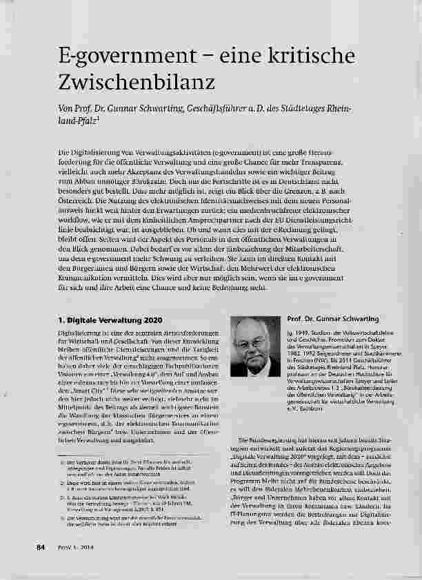 Vorschauseite 1: E-government eine kritische Zwischenbilanz