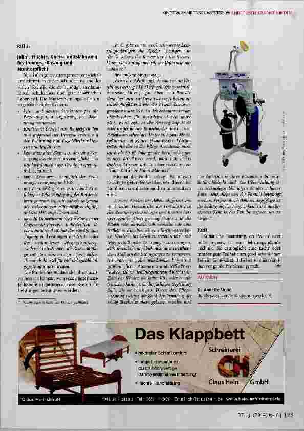 Vorschauseite 4: Beatmete Kinder und Jugendliche ein ganz besonderes Problem