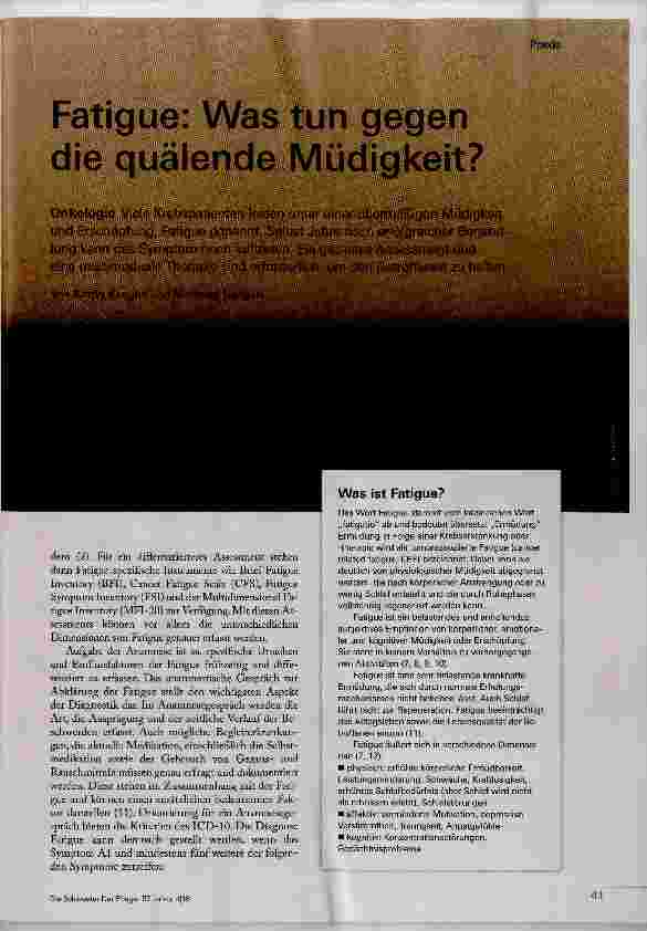 Vorschauseite 2: Fatigue: Was tun gegen die quälende Müdigkeit?