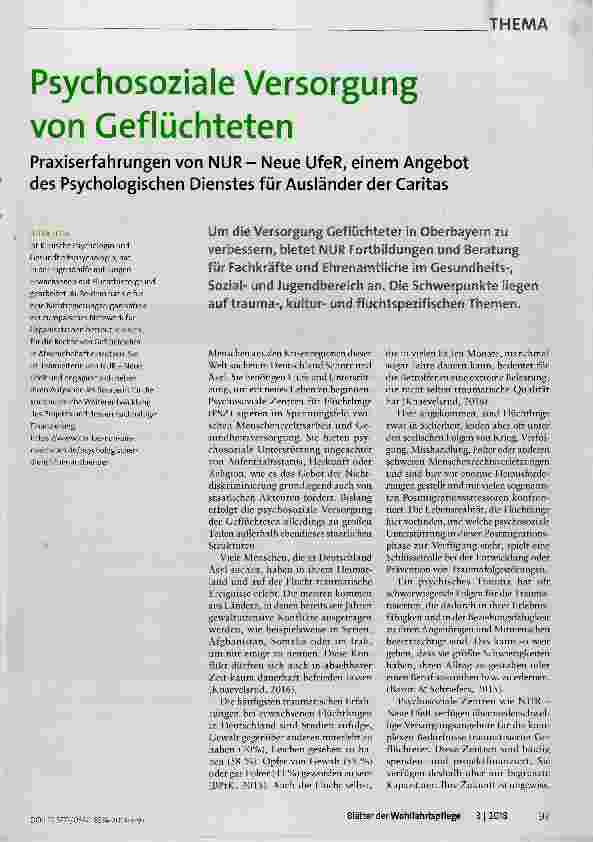 Vorschauseite 1: Psychosoziale Versorgung von Geflüchteten