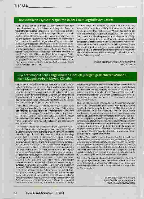Vorschauseite 2: Psychosoziale Versorgung von Geflüchteten
