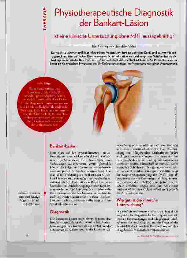 Vorschauseite 1: Physiotherapeutische Diagnostik der Bankart-Läsion