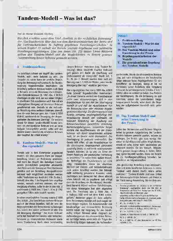 Vorschauseite 1: Tandem-Modell Was ist das?