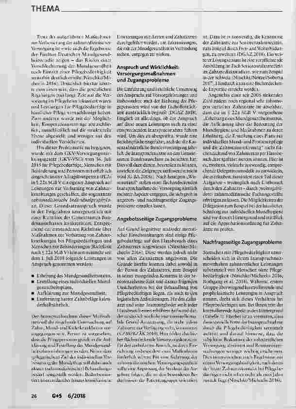 Vorschauseite 4: Mundgesundheit bei Pflegebedürftigen Wie können Versorgungsmaßnahmen ankommen?