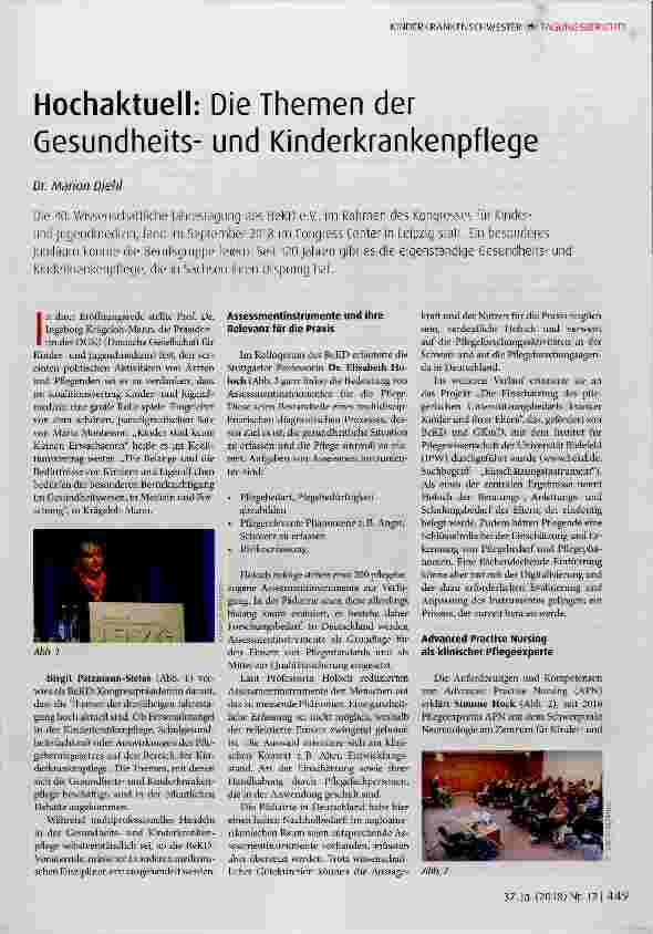 Vorschauseite 1: Hochaktuell: Die Themen der Gesundheitsund Kinderkrankenpflege