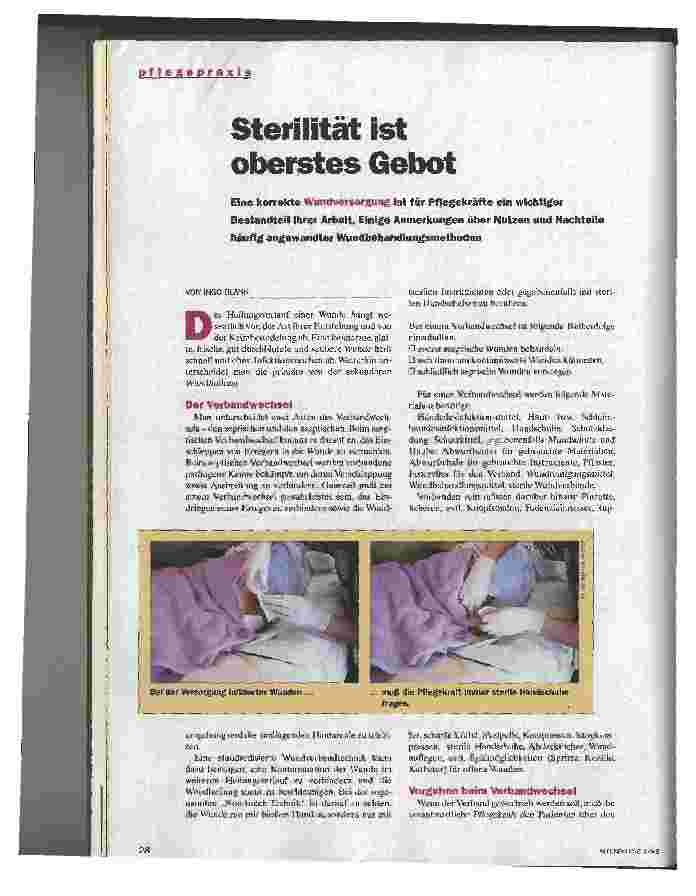 Vorschauseite 1: Sterilität ist oberstes Gebot