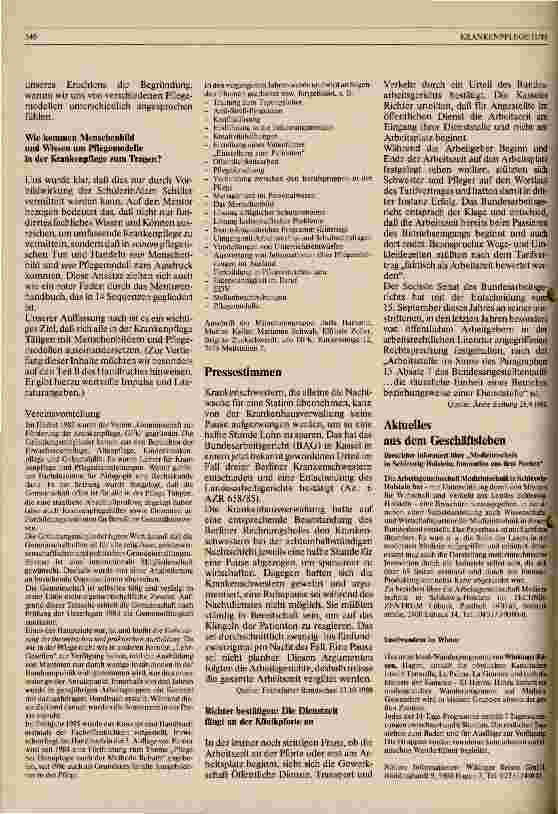 Vorschauseite 2: Welche Bedeutung haben Menschenbild und Pflegemodelle für KrankenpflegeschülerInnen und AnleiterInnen?
