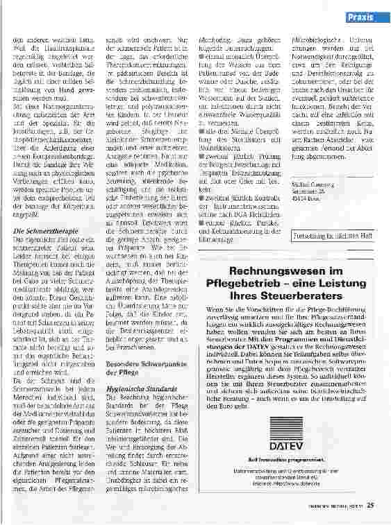 Vorschauseite 2: Die Pflege von Brandverletzten (Teil 3)