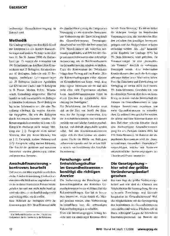 Vorschauseite 2: Forschungsund Entwicklungspflicht als Nachfolger der Anschubfinanzierung Integrierte Versorgung?