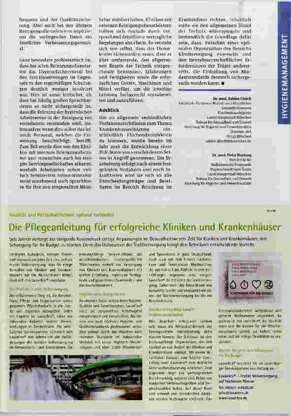Vorschauseite 4: Klinikreinigung wird unterschätzt