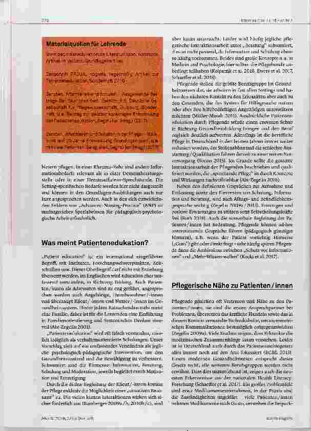 Vorschauseite 2: Patientenedukation in der Pflege Themensammlung und Unterrichtsvorschläge