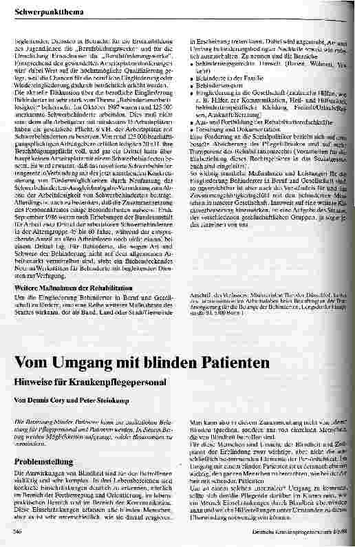 Vorschauseite 4: Situation der Behinderten in der Bundesrepublik Deutschland