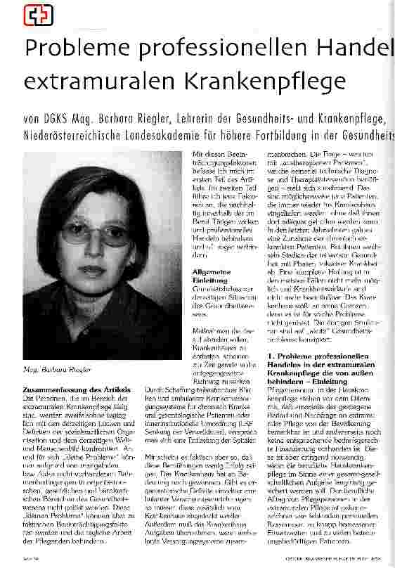 Vorschauseite 1: Probleme professionellen Handelns in der extramuralen Krankenpflege
