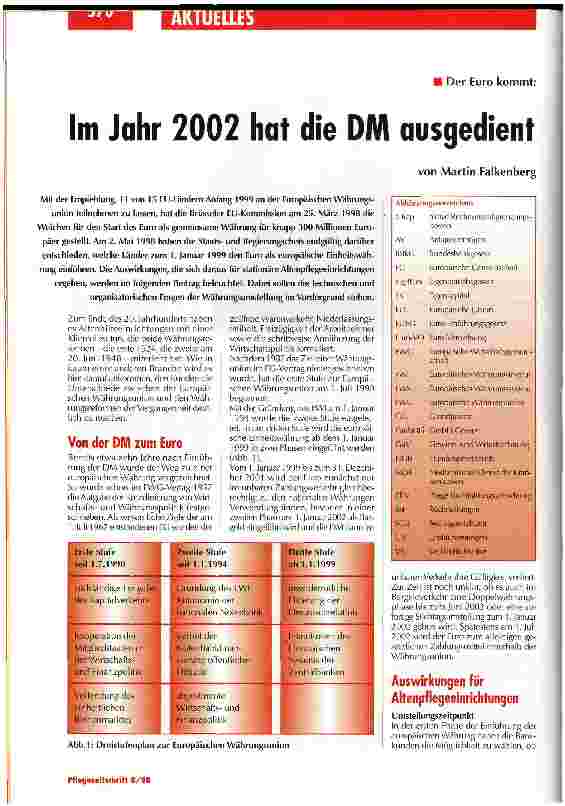 Vorschauseite 1: Im Jahr 2002 hat die DM ausgedient Der Euro kommt