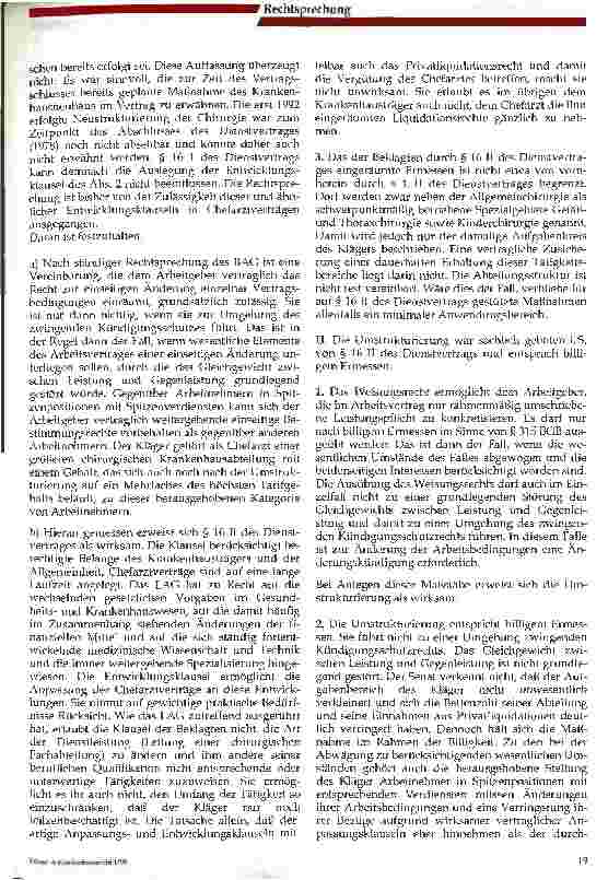 Vorschauseite 3: Entwicklungsklausel in Chefarztverträgen