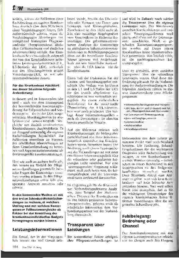 Vorschauseite 3: Pflegesatzrunde 1998: Bestimmungsfaktoren und Strategien Was erwartet die Krankenhäuser?