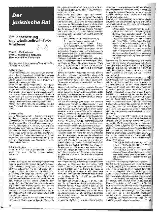 Vorschauseite 1: Stellenbesetzung und arbeitszeitrechtliche Probleme