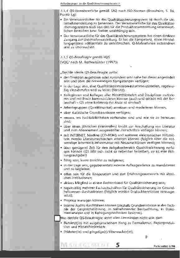 Vorschauseite 4: Anforderungen an die QualitätssicherungsberaterIn