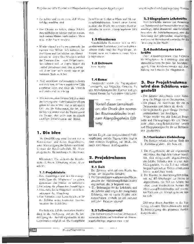 Vorschauseite 2: Projektunterricht: Freizeit mit Pflegebedürftigen und deren Angehörigen