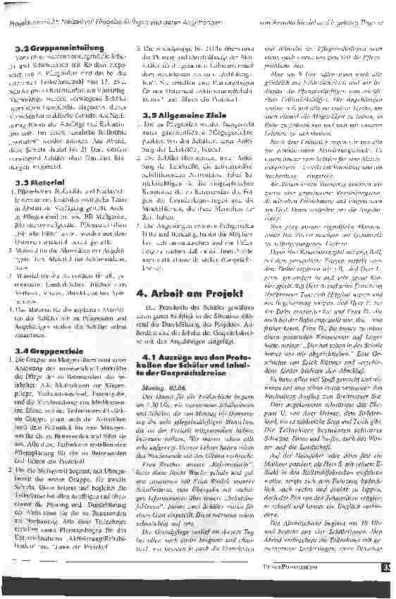 Vorschauseite 3: Projektunterricht: Freizeit mit Pflegebedürftigen und deren Angehörigen