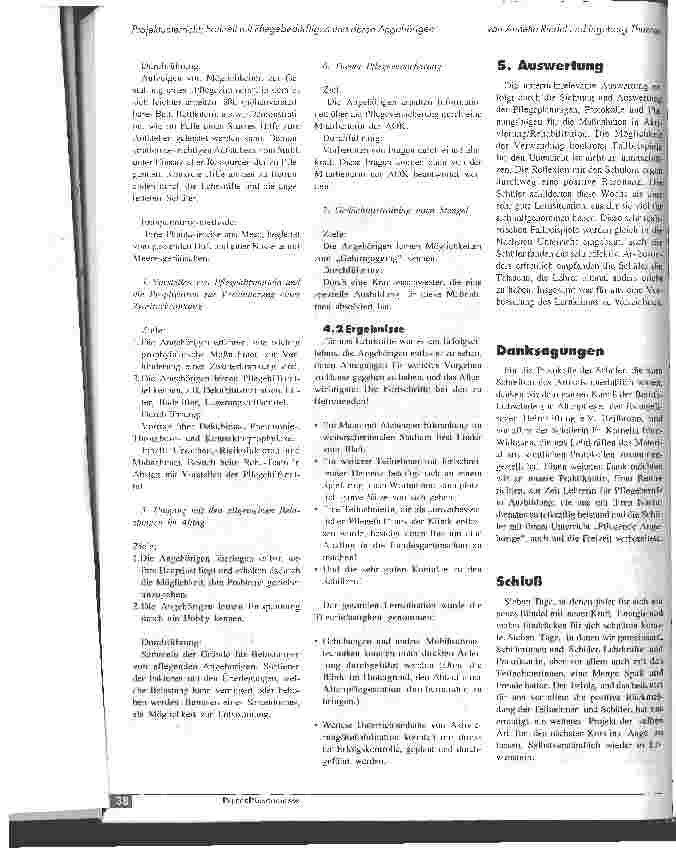 Vorschauseite 6: Projektunterricht: Freizeit mit Pflegebedürftigen und deren Angehörigen