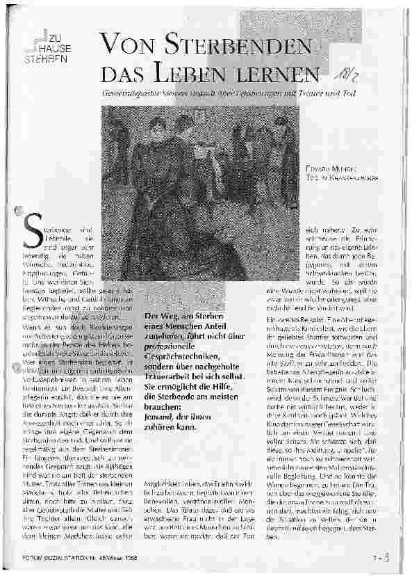 Vorschauseite 1: Von Sterbenden das Leben lernen
