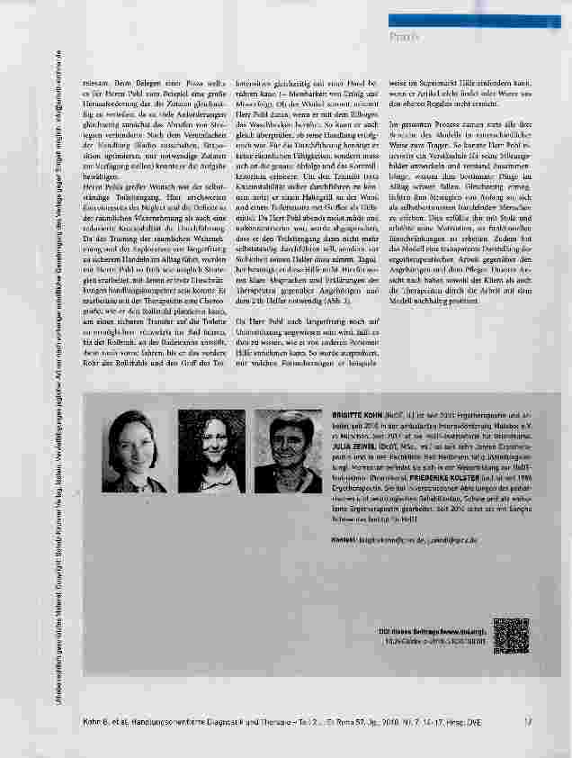 Vorschauseite 4: Ein Weg zu nachhaltiger Teilhabe Handlungsorientierte Diagnostik und Therapie (HoDT) Teil 2