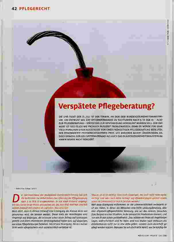 Vorschauseite 1: Verspätete Pflegeberatung?