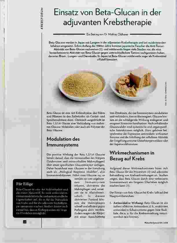Vorschauseite 1: Einsatz von Beta-Glucan in der adjuvanten Krebstherapie