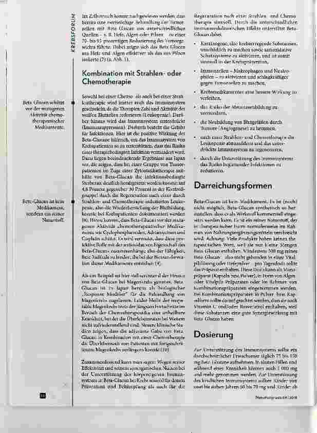 Vorschauseite 3: Einsatz von Beta-Glucan in der adjuvanten Krebstherapie