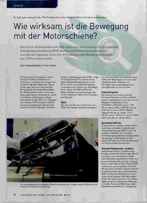 Vorschauseite 1: Wie wirksam ist die Bewegung mit der Motorschiene?