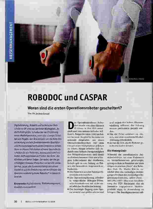 Vorschauseite 1: ROBODOC und CASPAR