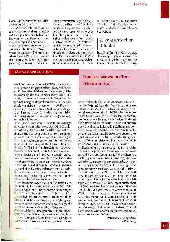 Vorschauseite 2: Rituale in der Pflege - Sinn oder Unsinn?