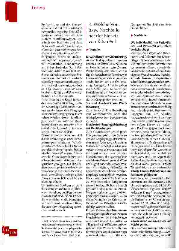 Vorschauseite 3: Rituale in der Pflege - Sinn oder Unsinn?