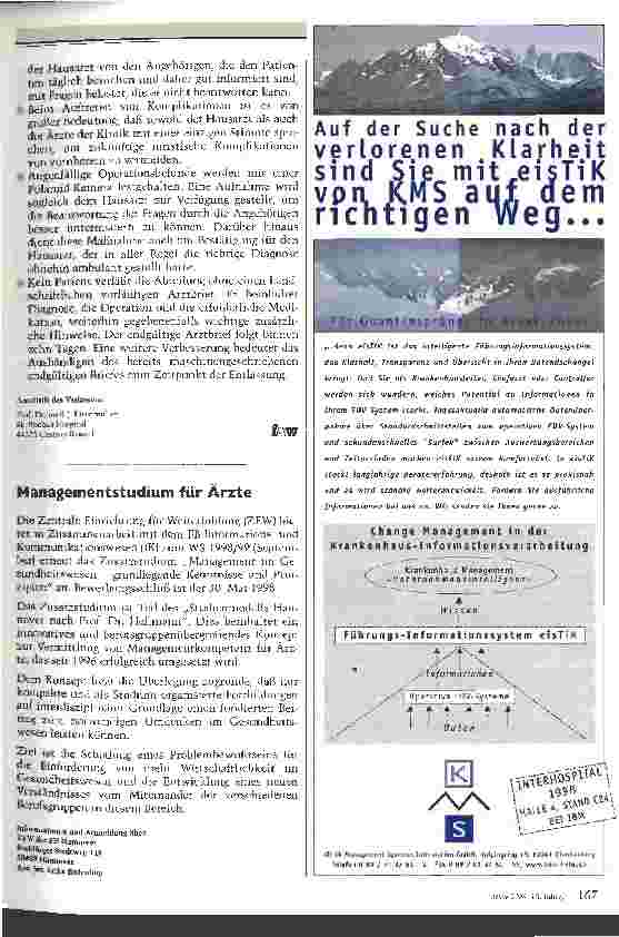 Vorschauseite 2: Kooperation zwischen niedergelassenen Ärzten und Chirurgischer Abteilung Empfehlungen eines Chefarztes für eine gute Zusammenarbeit mit den niedergelassenen Kollegen