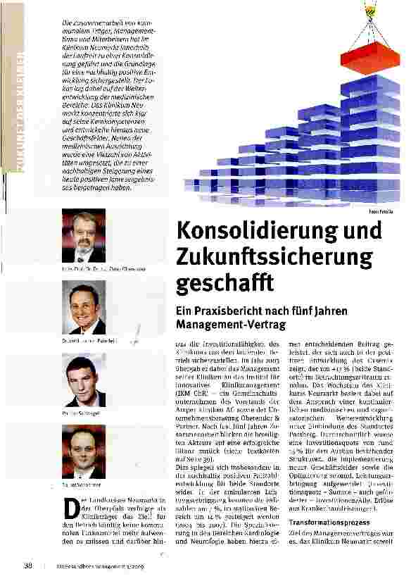 Vorschauseite 1: Konsolidierung und Zukunftssicherung geschafft