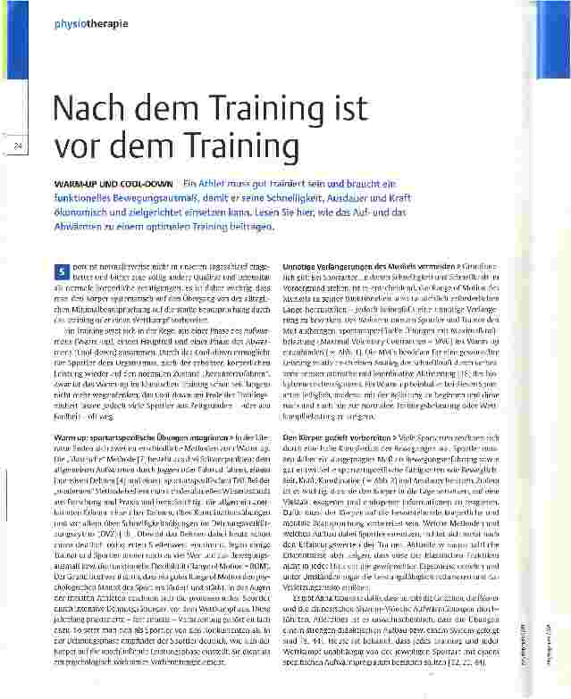 Vorschauseite 1: Nach dem Training ist vor dem Training