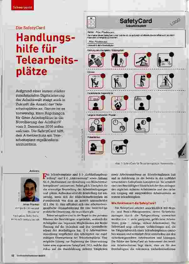Vorschauseite 1: Handlungshilfe für Telearbeitsplätze