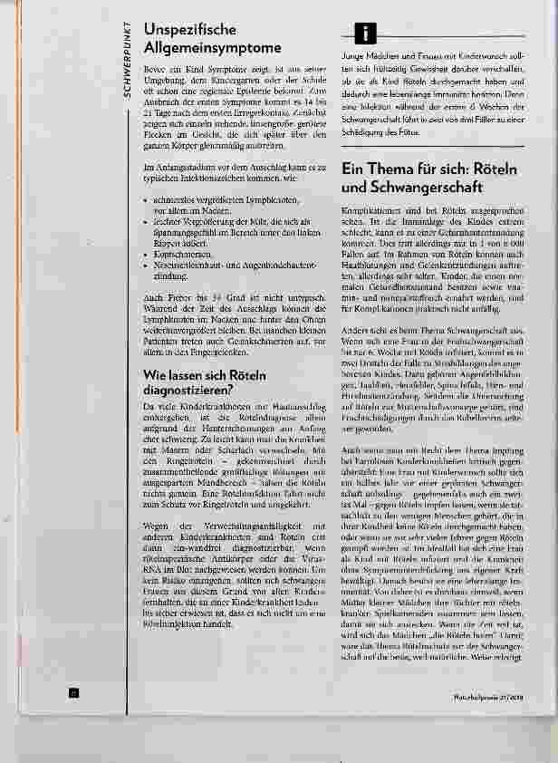 Vorschauseite 2: Röteln Eine Gefahr für das ungeborene Kind