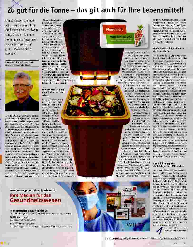 Vorschauseite 1: Zu gut für die Tonne das gilt auch für Ihre Lebensmittel!