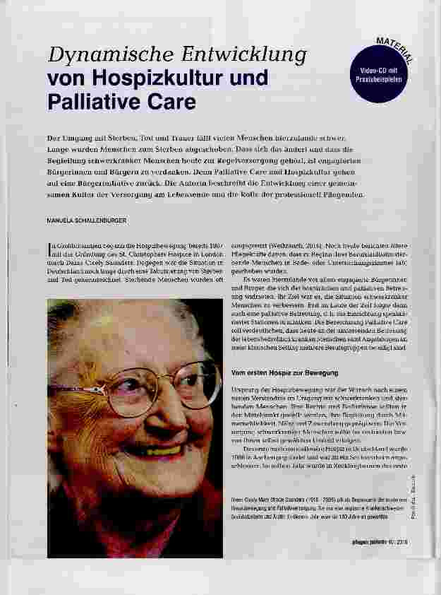 Vorschauseite 1: Dynamische Entwicklung von Hospizkultur und Palliative Care