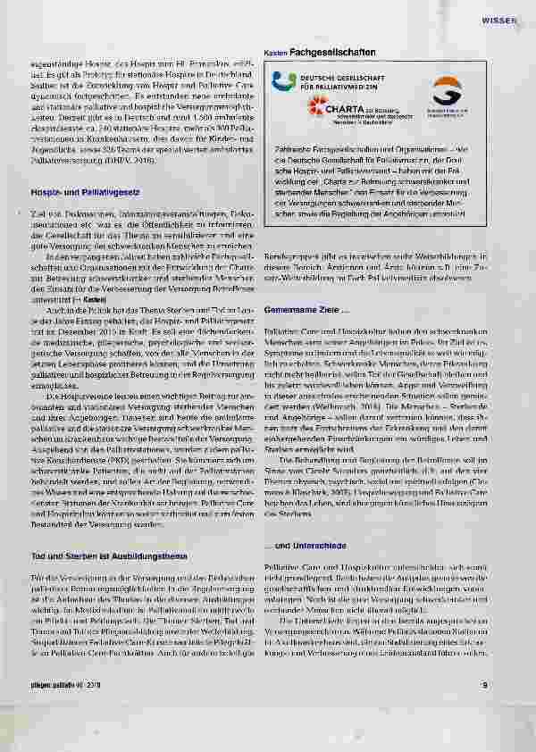Vorschauseite 2: Dynamische Entwicklung von Hospizkultur und Palliative Care