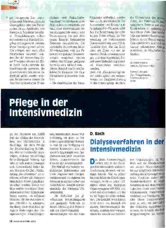 Vorschauseite 3: Pflege in der Intensivmedizin Qualitätssicherung in der Intensivpflege