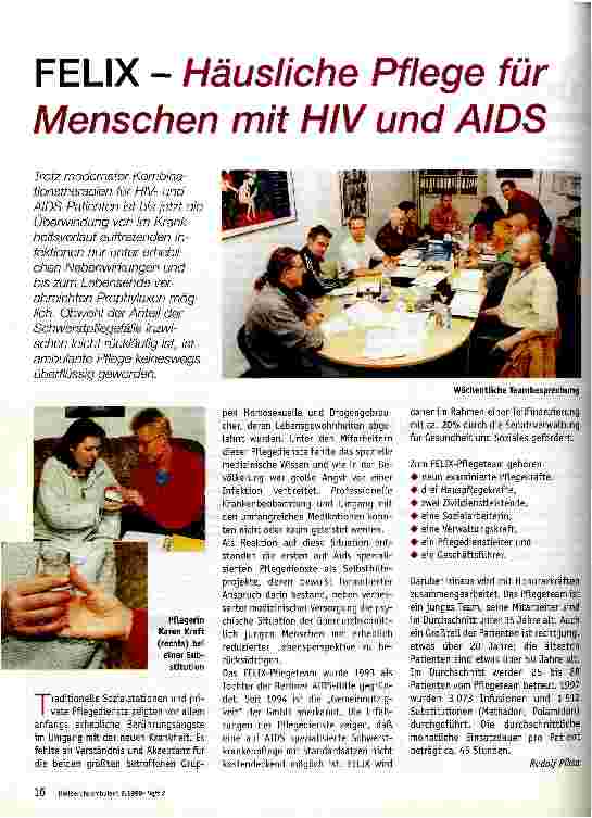 Vorschauseite 1: FELIX - Häusliche Pflege für Menschen mit HIV und AIDS