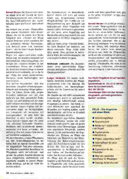 Vorschauseite 3: FELIX - Häusliche Pflege für Menschen mit HIV und AIDS