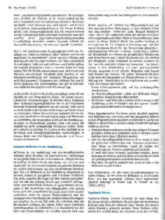 Vorschauseite 2: Tagebuchnotizen zur Praxisreflexion in der Pflegeausbildung